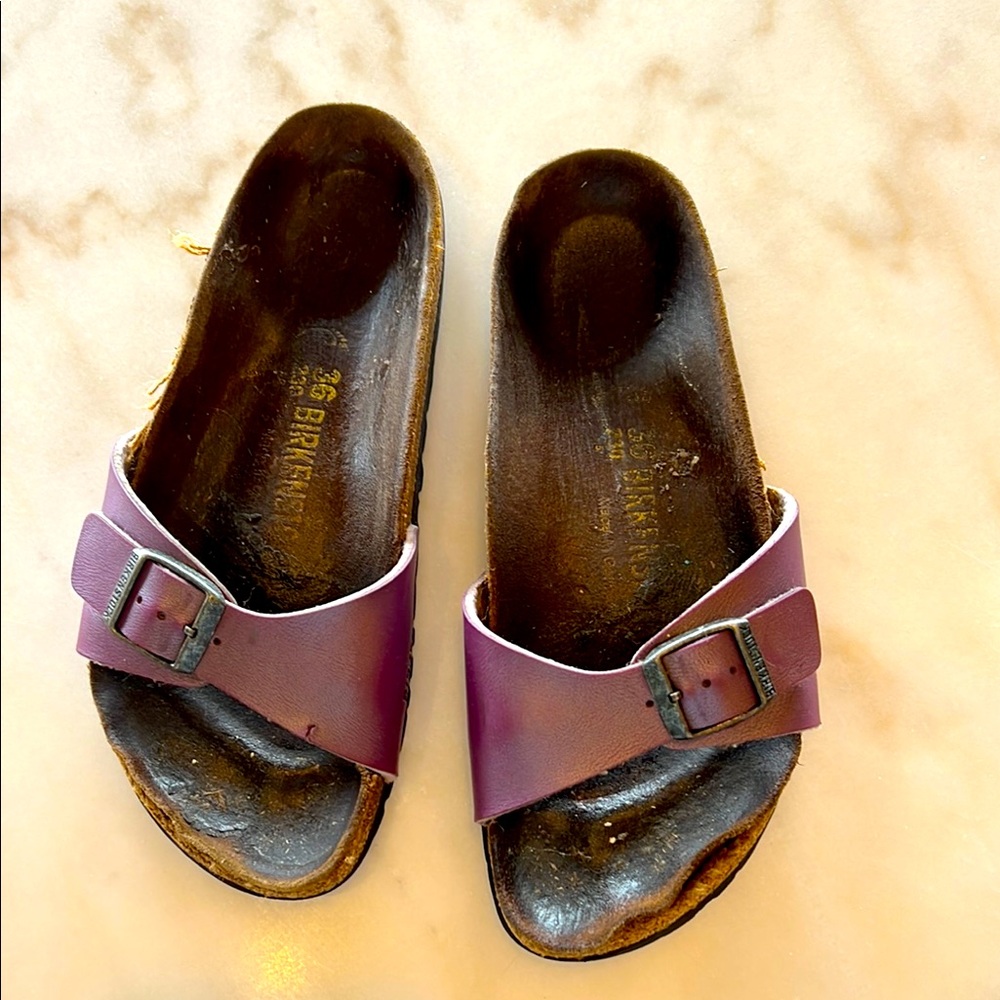Birkenstock Purple Sandals 36 well worn but adorable